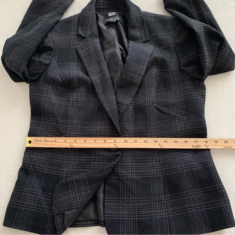 Black Label by Evan-Picone Blazer Jacket Women's Long Sleeve Button Black Size 8 - Picture 13 of 16